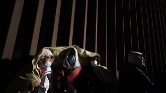 Migrants along the U.S.-Mexico border.