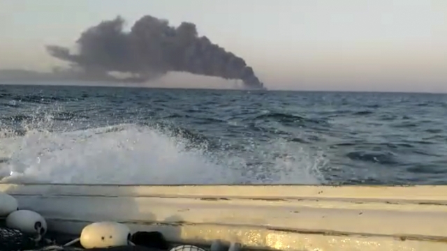 Iran's Largest Naval Ship Sinks In Flames