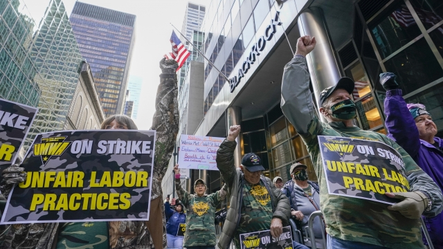 Alabama Coal Miners Protest BlackRock In New York City