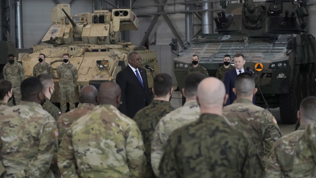 Secretary Of Defense Meets With Officials, U.S. Troops In Poland