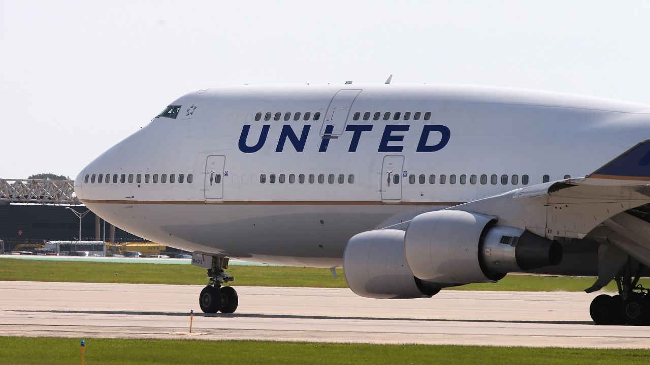 A United Airlines plane.