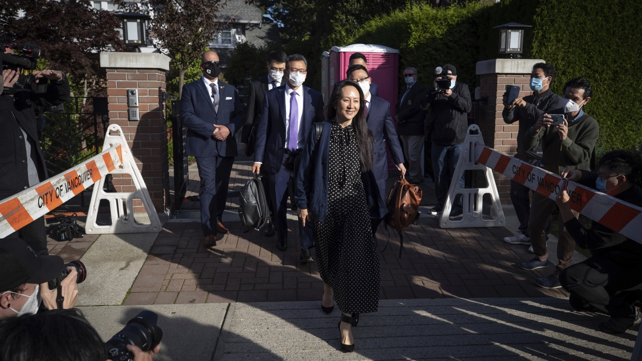 Meng Wanzhou, chief financial officer of Huawei Technologies, leaves her home in Vancouver