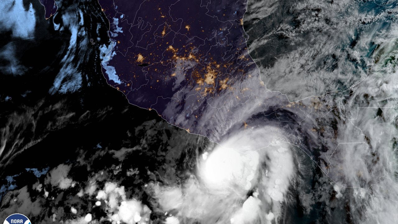 Hurricane Agatha off the Pacific coast of Oaxaca state, Mexico